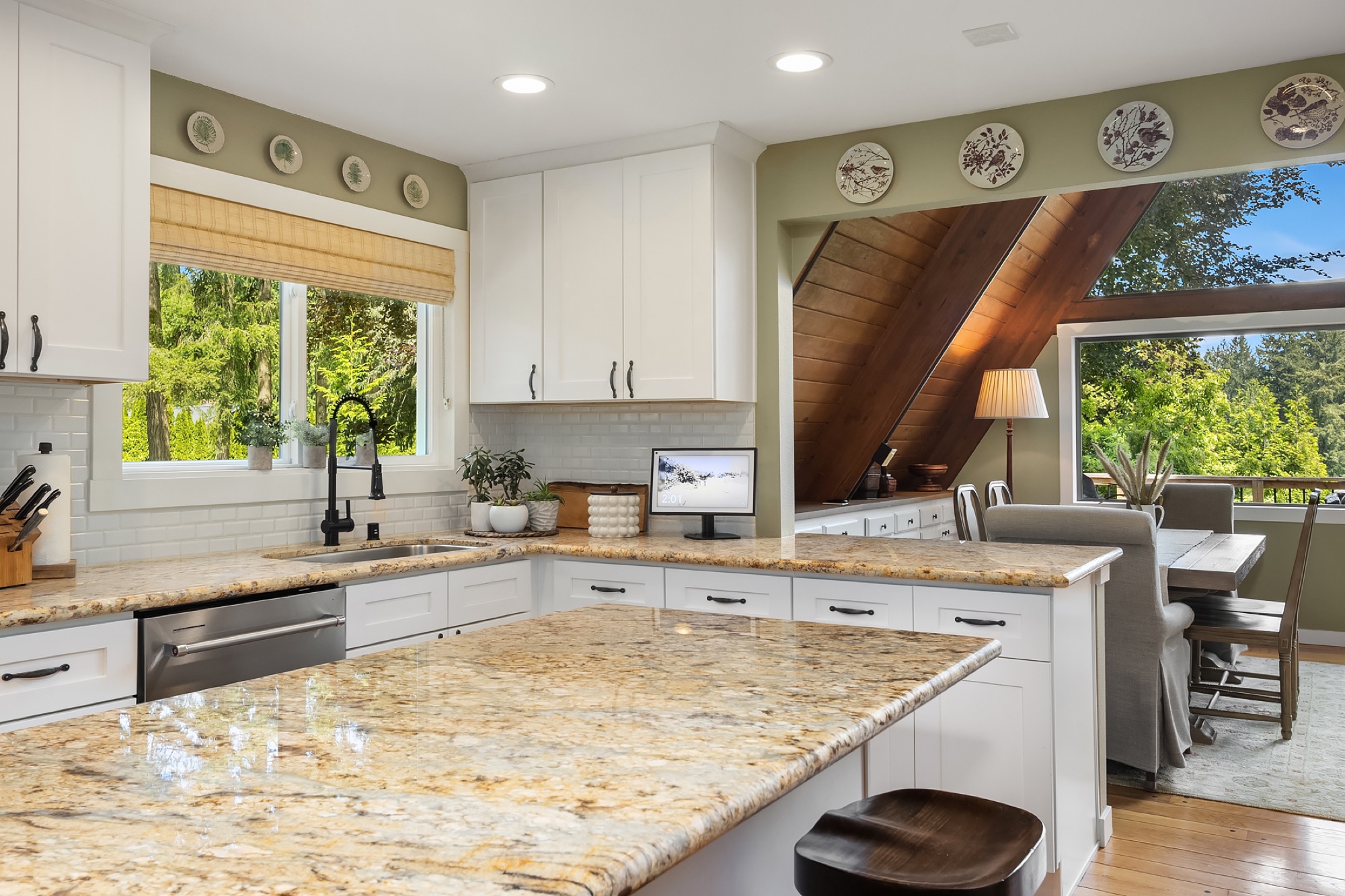 Updated kitchen with granite counters