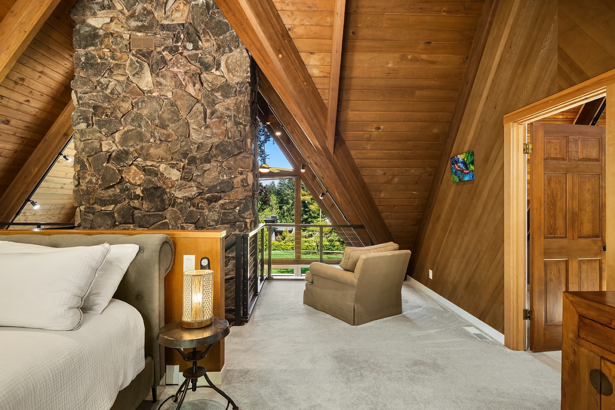 Primary suite in the A-frame peak